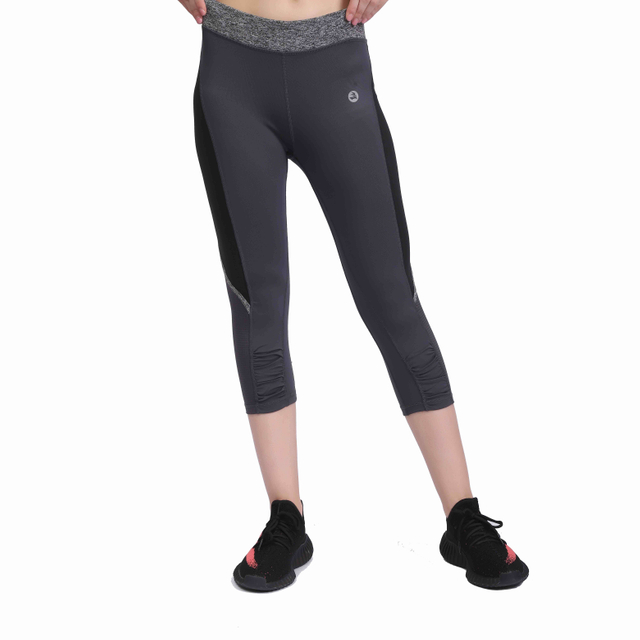 Bloco de cores feminina Suplex Crinkle Painel Workout Capri 