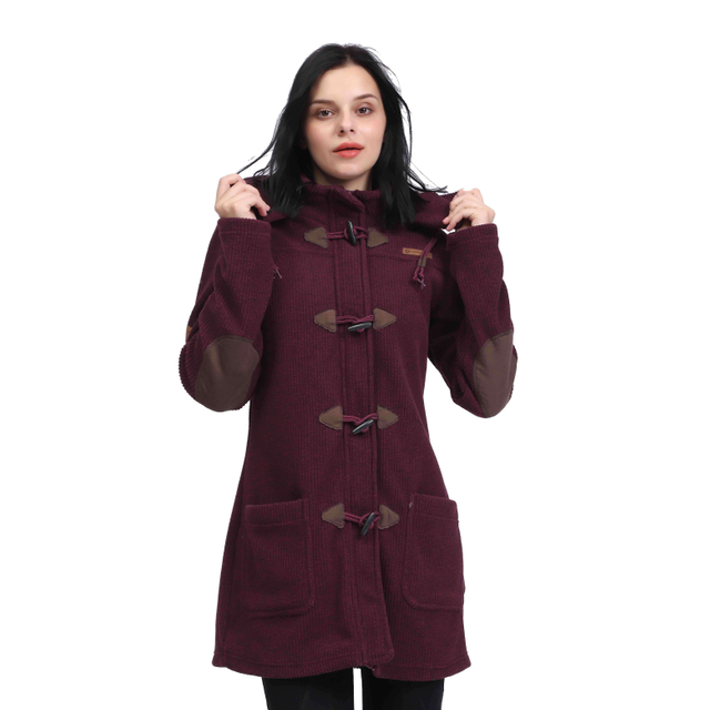 Lão de lã de cordão de inverno feminino quente e fofo chifre de casaco