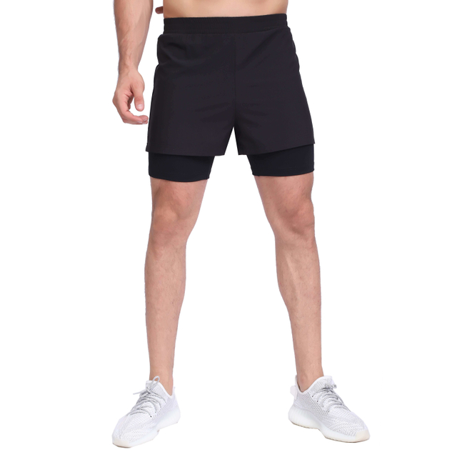 Treino 2 em 1 masculino Running Lightweight Gym Yoga Training Sport Shorts