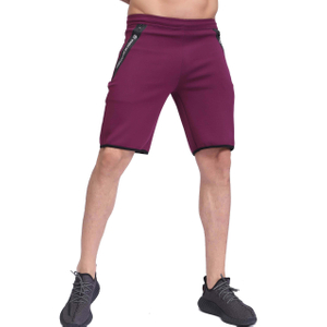 Men's Running elástico cintura zip Pockets esportes shorts shorts