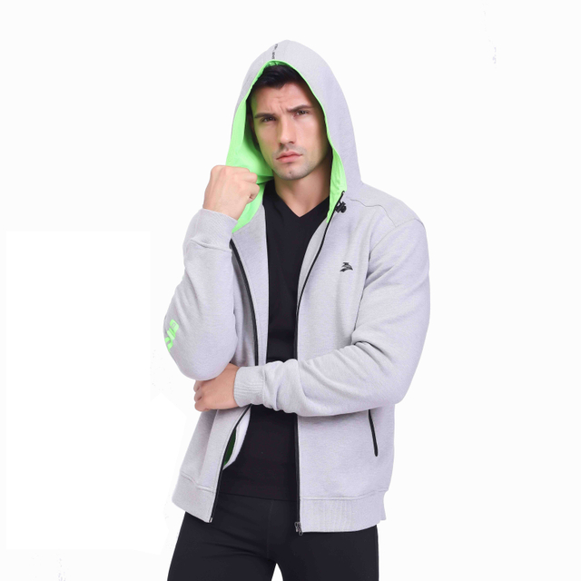 Moletom masculino com capuz bolsos com zíper e cordão &nbsp;