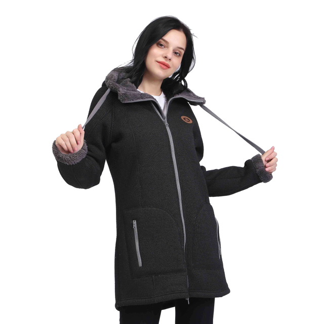 Mulheres Sherpa Fleece Winter Parka Overcoat Jacket