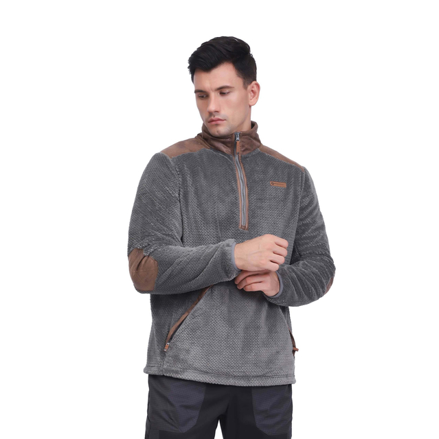 Abacaxi masculino jacquard lã de lã desgrenhada com calças térmicas de algodão meio zíper