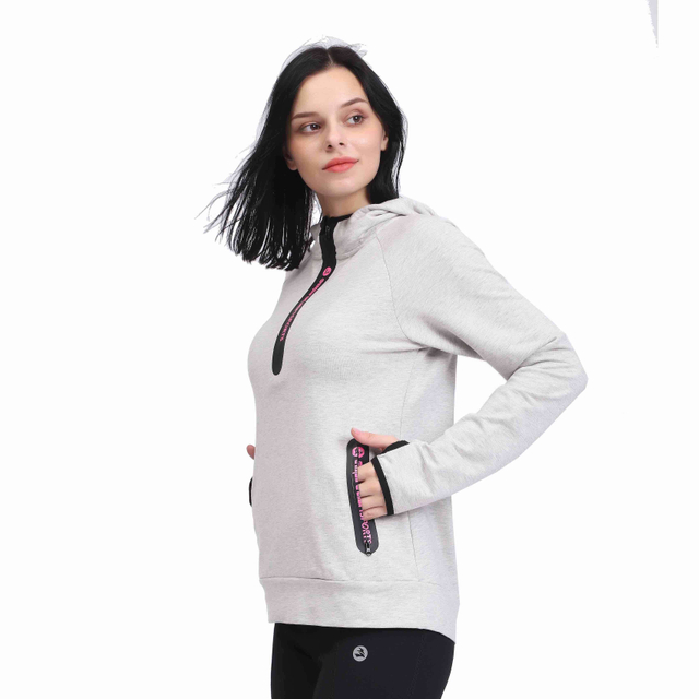 Moletom feminino leve e selado com zíper para corrida