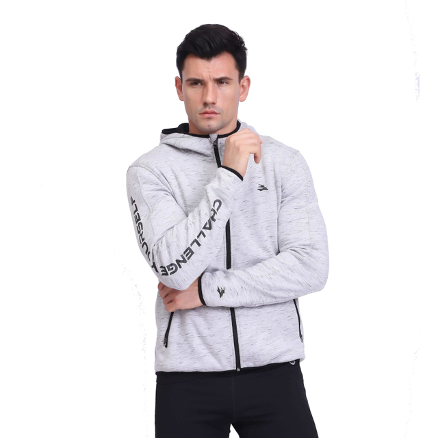 Zíper ligado masculino através da jaqueta quente do capuz de lã
